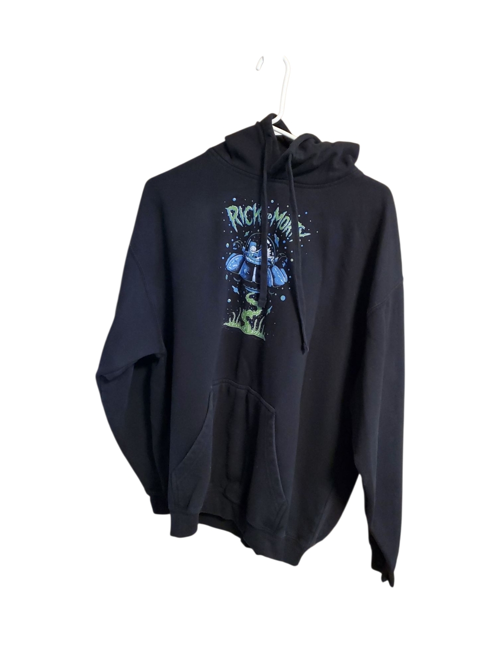 Rick And Morty Black Graphic Pullover Hoodie Size XL
